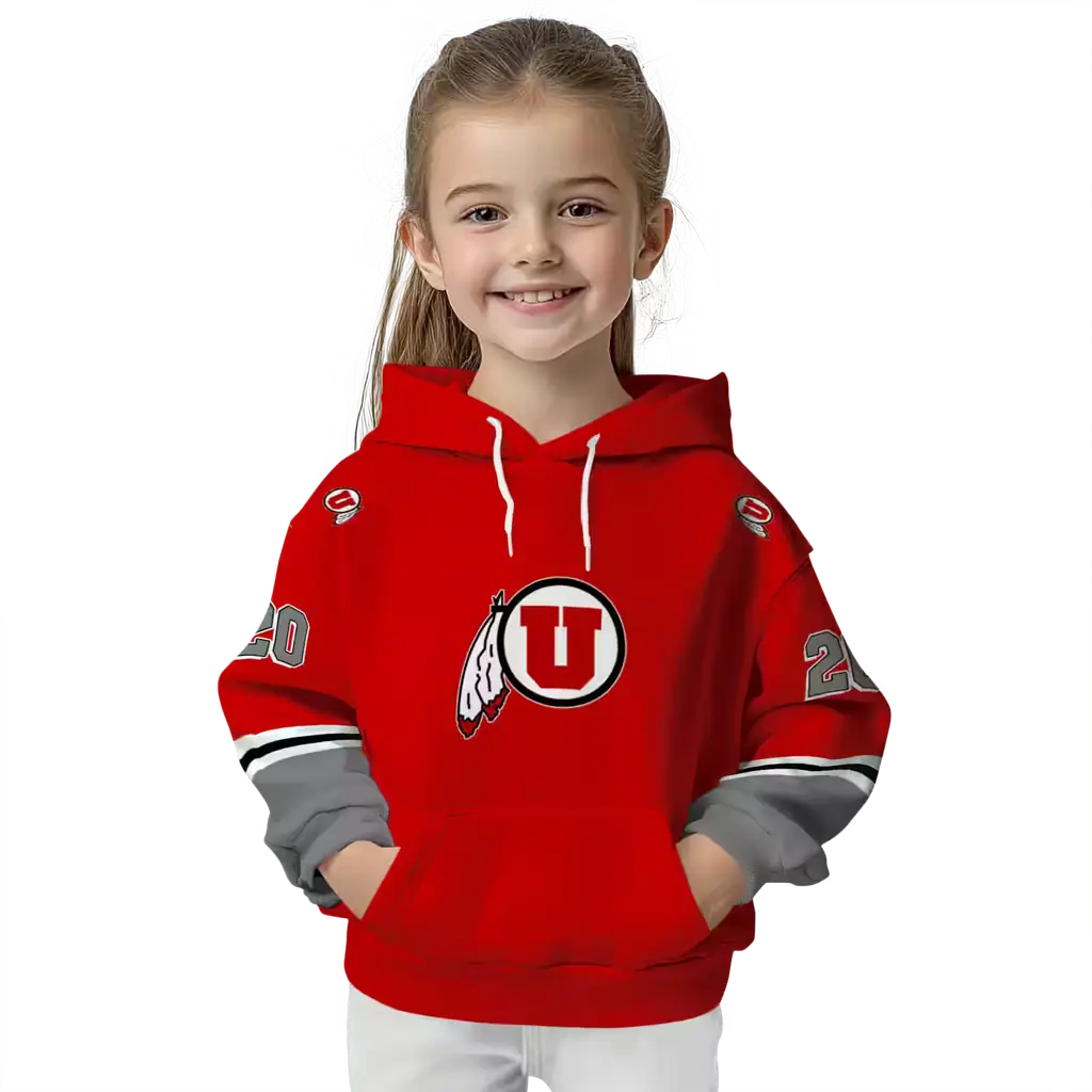 custom utah utes striped sleeves red hoodie top rated custom utah utes striped sleeves red hoodie top rated