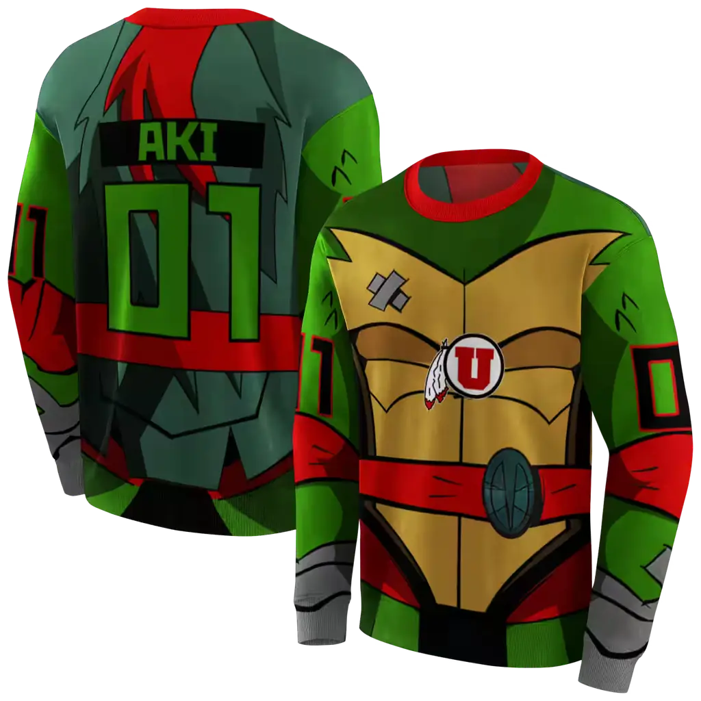 custom utah utes superhero armor red green hoodie premium grade custom utah utes superhero armor red green hoodie premium grade
