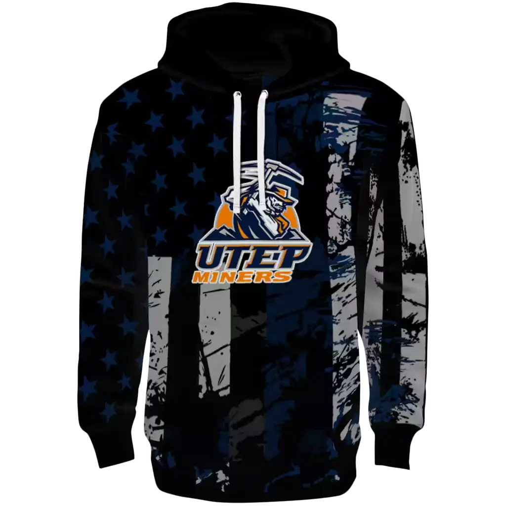 custom utep miners distressed flag blue black hoodie best selling custom utep miners distressed flag blue black hoodie best selling