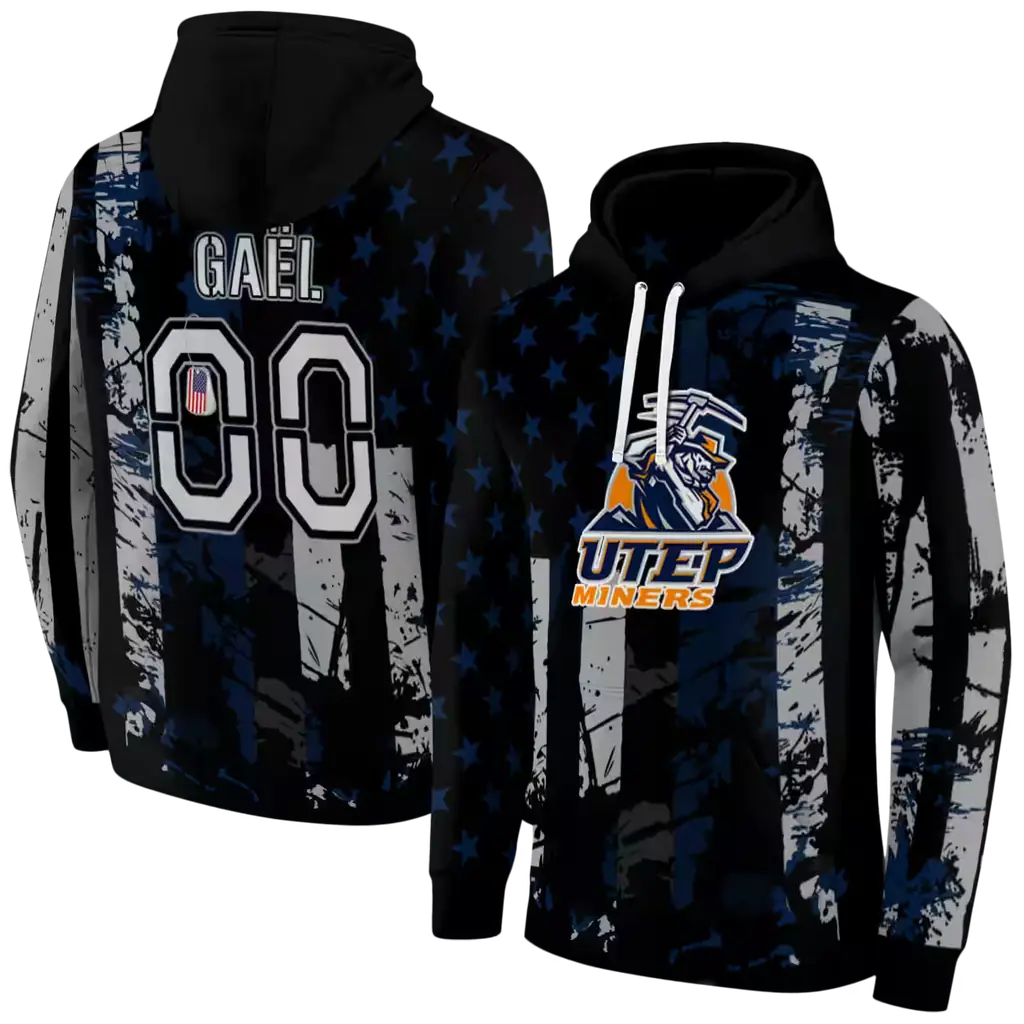 custom utep miners distressed flag blue black hoodie fashion forward custom utep miners distressed flag blue black hoodie fashion forward