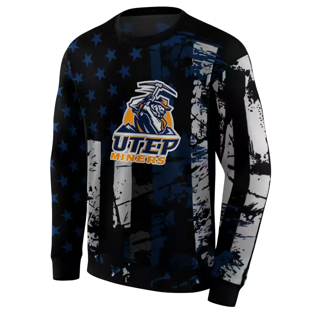 custom utep miners distressed flag blue black hoodie new arrival custom utep miners distressed flag blue black hoodie new arrival
