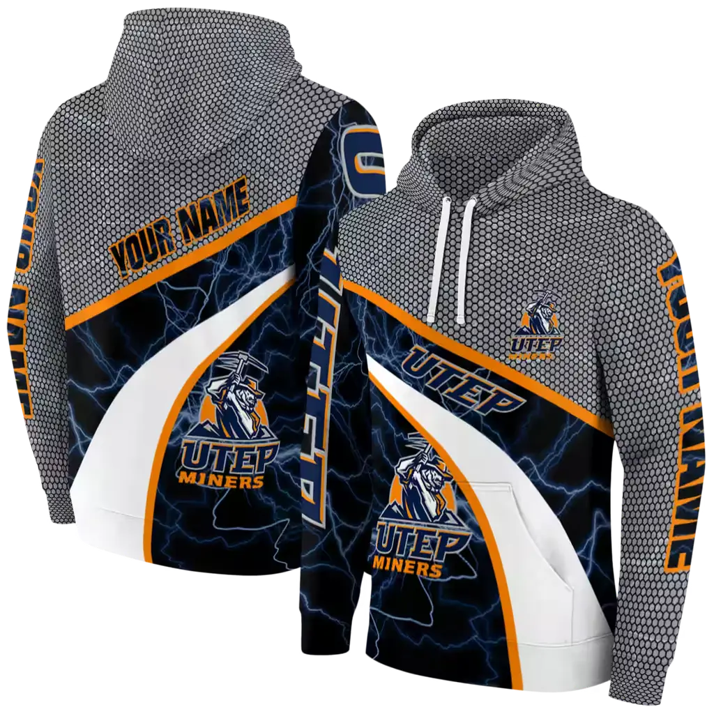 custom utep miners hexagonal mesh blue black gray hoodie fashion forward custom utep miners hexagonal mesh blue black gray hoodie fashion forward