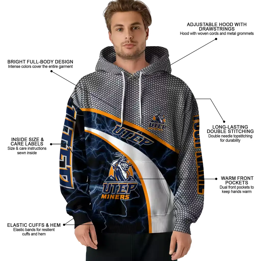custom utep miners hexagonal mesh blue black gray hoodie latest model custom utep miners hexagonal mesh blue black gray hoodie latest model