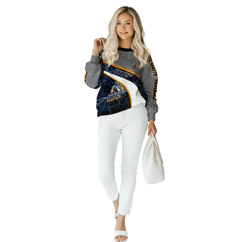 custom utep miners hexagonal mesh blue black gray hoodie trendy custom utep miners hexagonal mesh blue black gray hoodie trendy