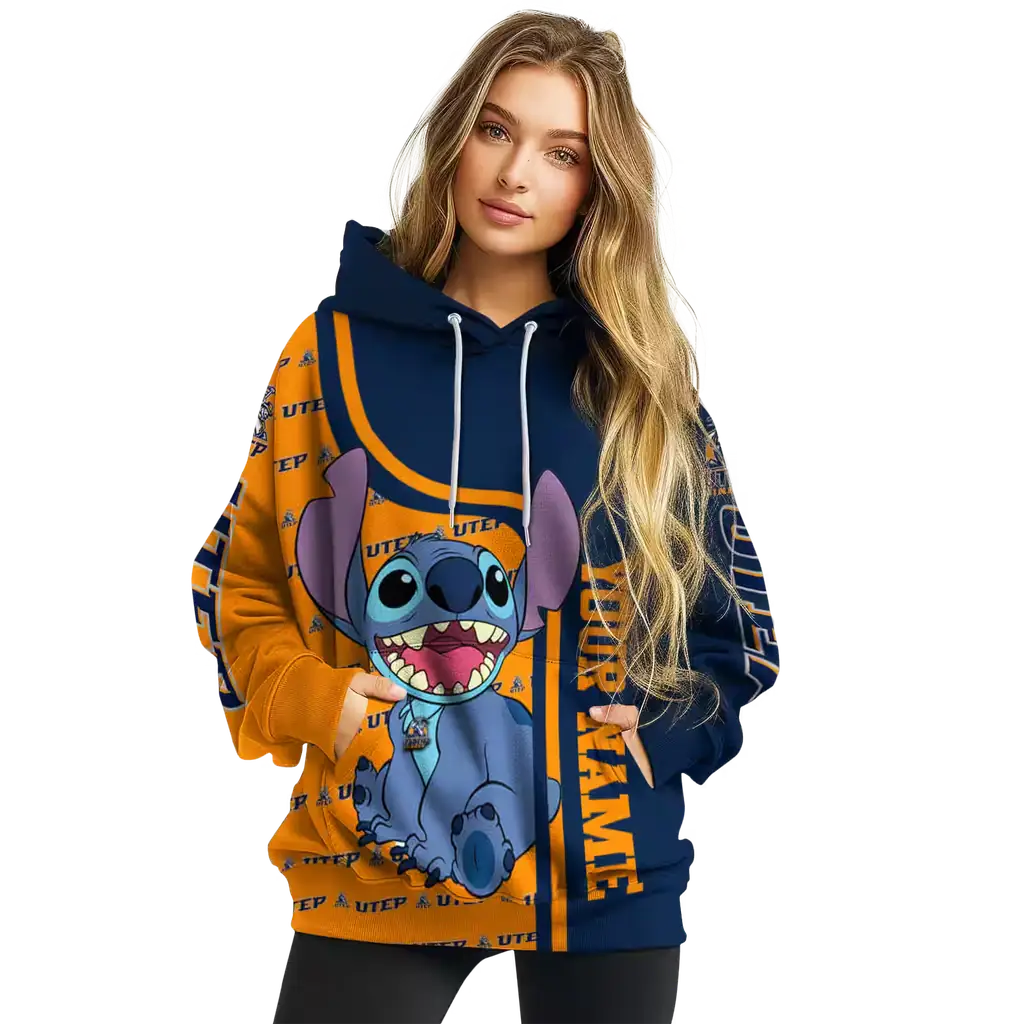 custom utep miners stitch blue hoodie high quality custom utep miners stitch blue hoodie high quality