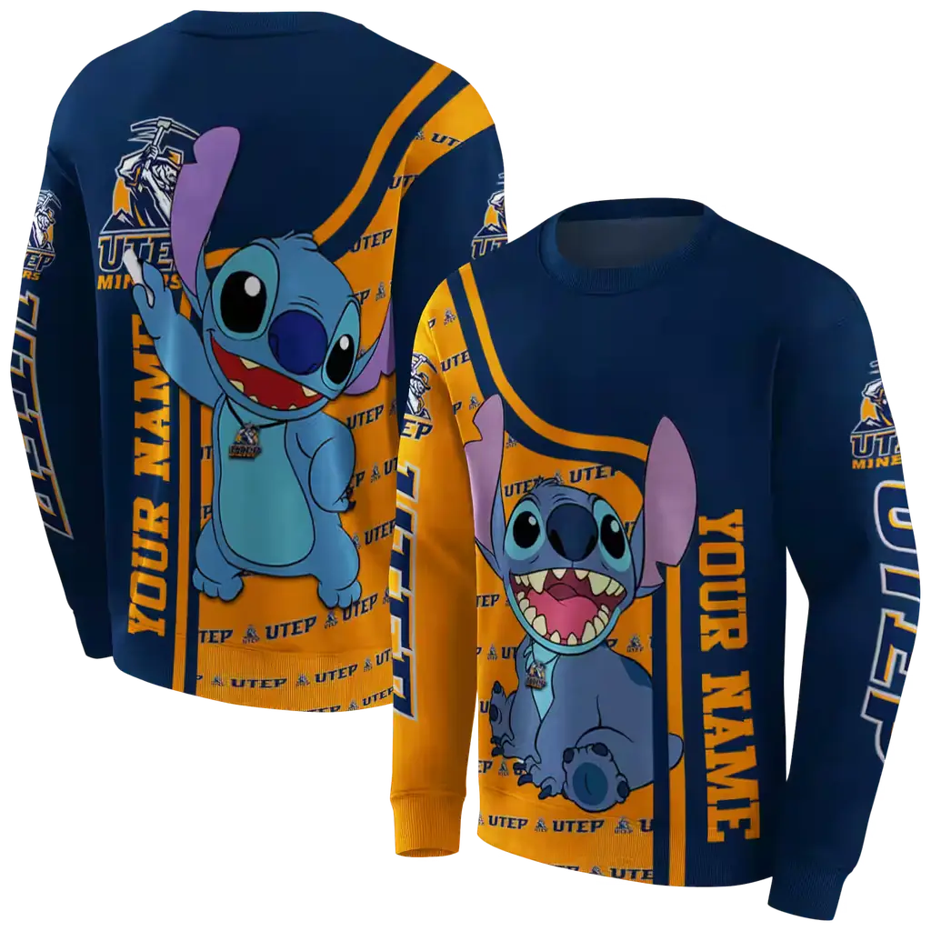 custom utep miners stitch blue hoodie premium grade custom utep miners stitch blue hoodie premium grade