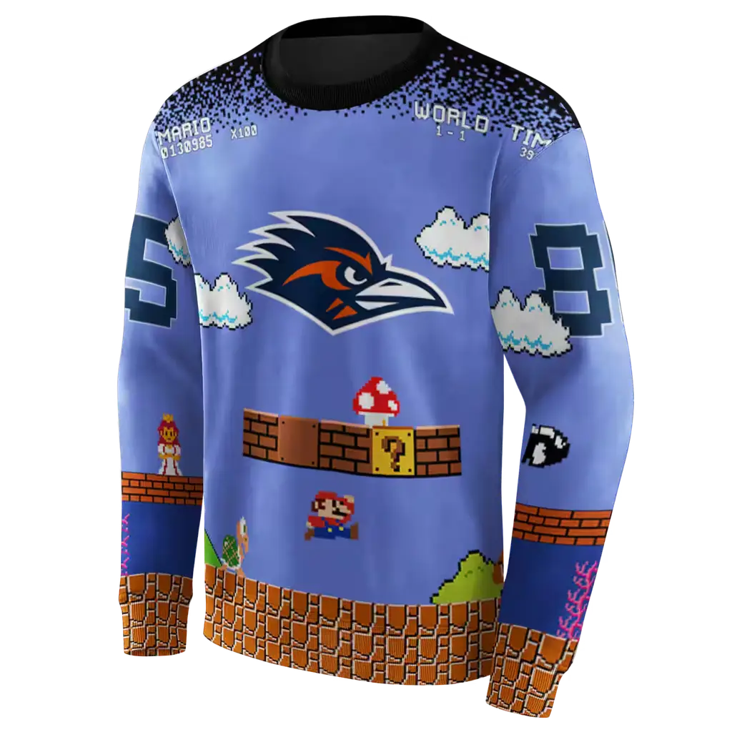 custom utsa roadrunners mario blue black hoodie new arrival custom utsa roadrunners mario blue black hoodie new arrival