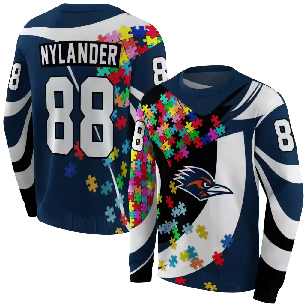 custom utsa roadrunners puzzle pieces orange hoodie premium grade custom utsa roadrunners puzzle pieces orange hoodie premium grade