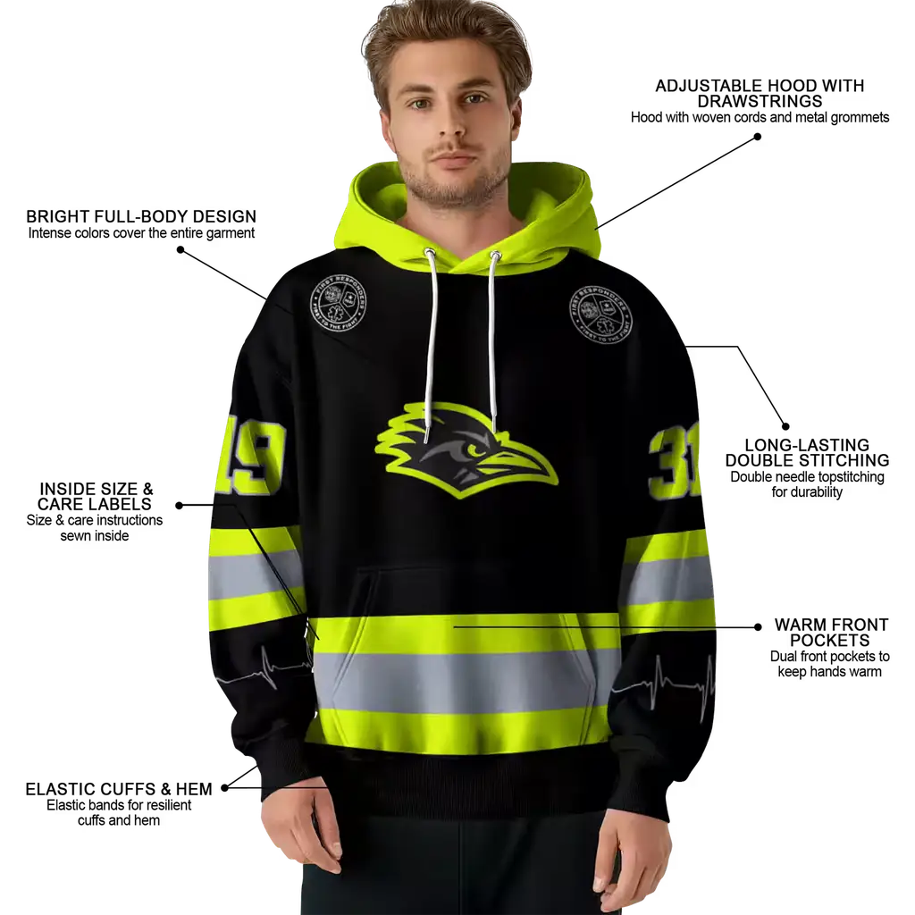 custom utsa roadrunners safety motif black neon green hoodie latest model custom utsa roadrunners safety motif black neon green hoodie latest model