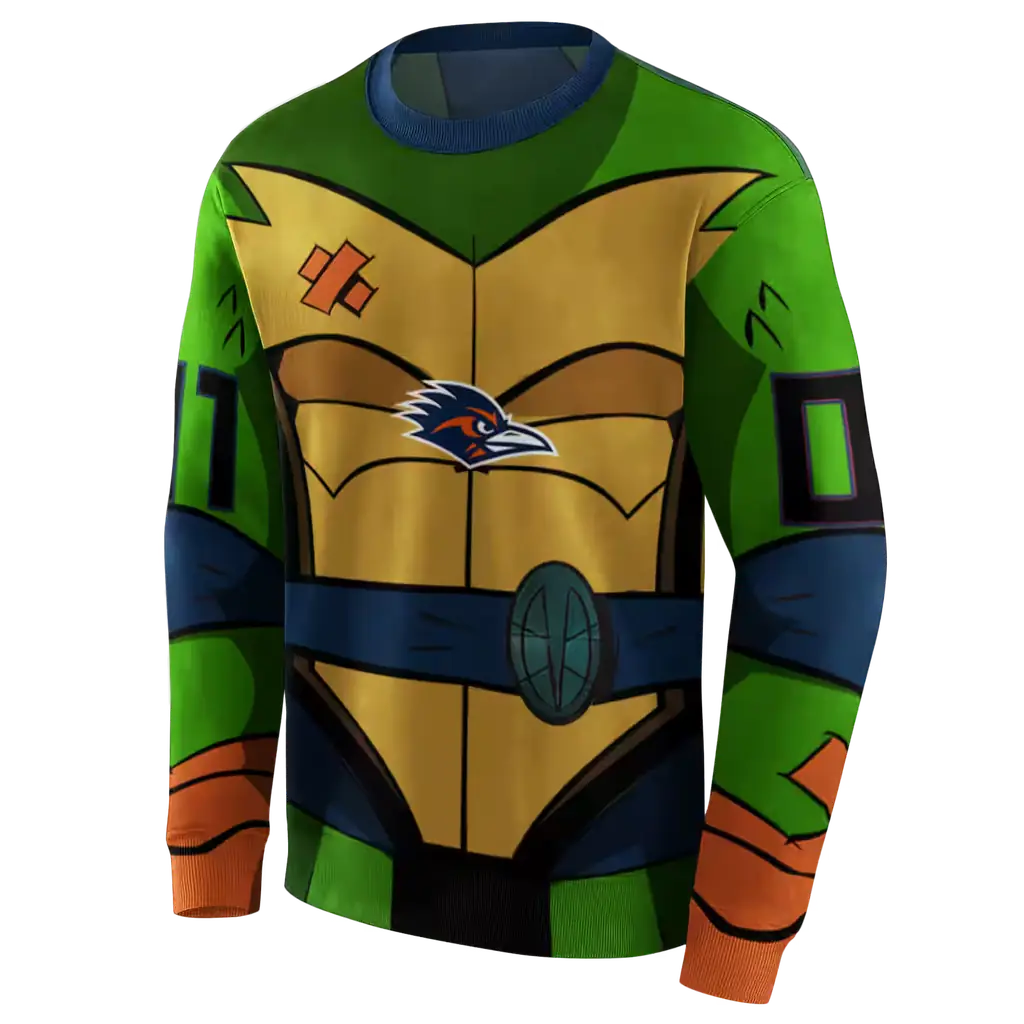 custom utsa roadrunners superhero armor orange green hoodie new arrival custom utsa roadrunners superhero armor orange green hoodie new arrival