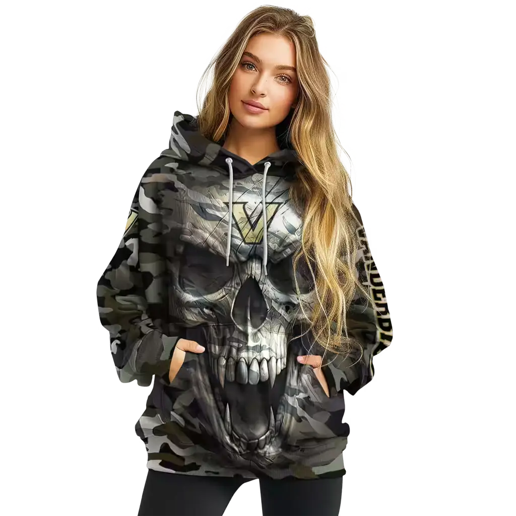 custom vanderbilt commodores camo skull hoodie high quality custom vanderbilt commodores camo skull hoodie high quality