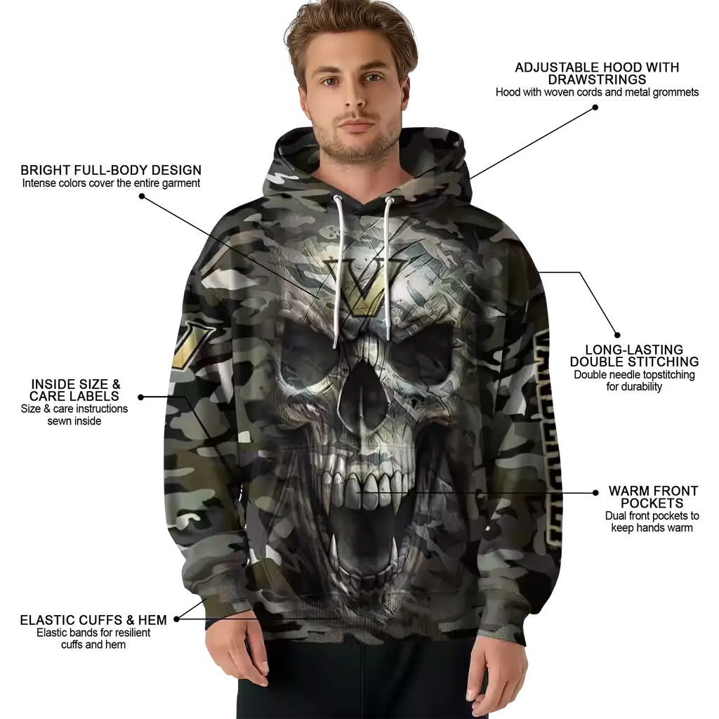 custom vanderbilt commodores camo skull hoodie latest model custom vanderbilt commodores camo skull hoodie latest model