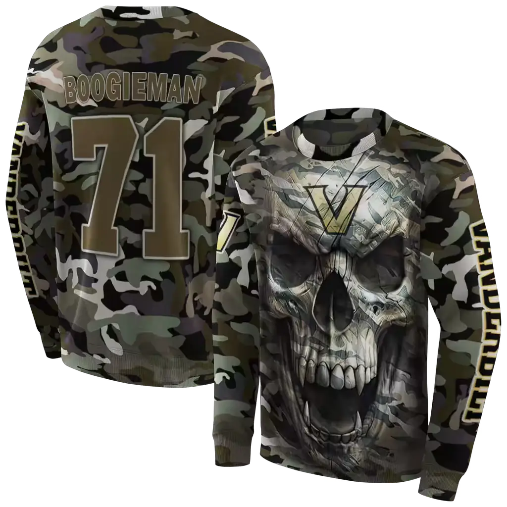 custom vanderbilt commodores camo skull hoodie premium grade custom vanderbilt commodores camo skull hoodie premium grade