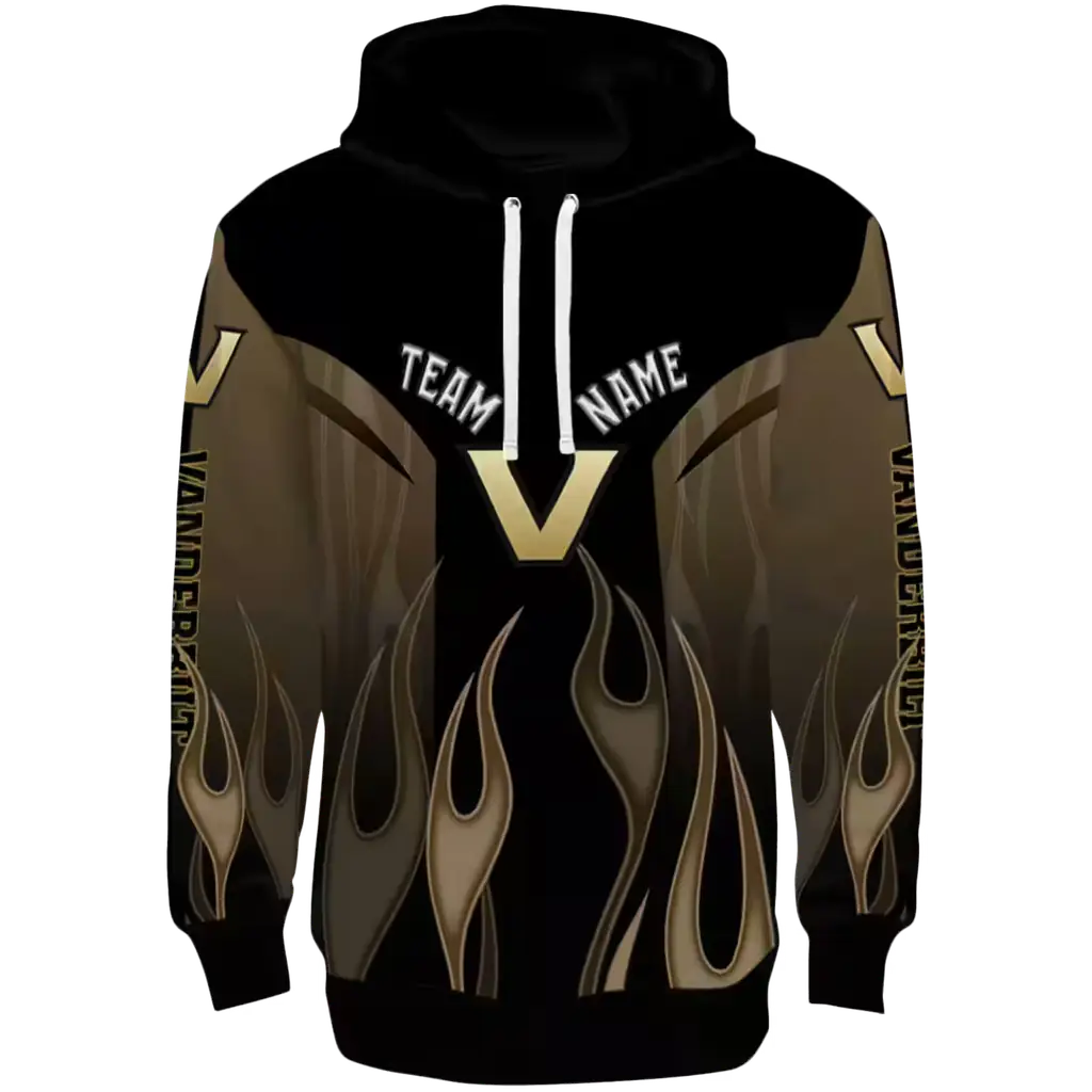 custom vanderbilt commodores flame design black hoodie best selling custom vanderbilt commodores flame design black hoodie best selling