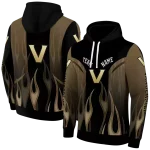custom vanderbilt commodores flame design black hoodie best selling