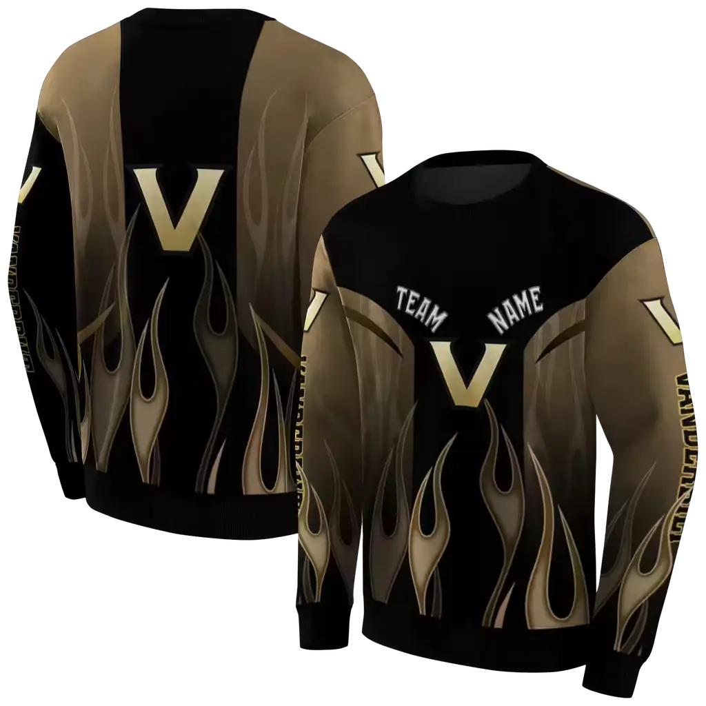 custom vanderbilt commodores flame design black hoodie premium grade custom vanderbilt commodores flame design black hoodie premium grade