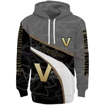 custom vanderbilt commodores hexagonal mesh black gray hoodie best selling