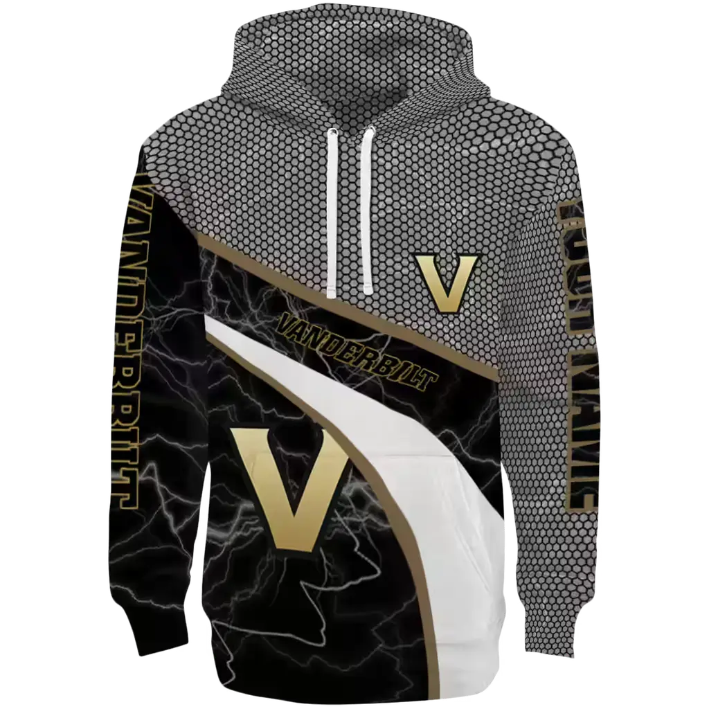 custom vanderbilt commodores hexagonal mesh black gray hoodie best selling custom vanderbilt commodores hexagonal mesh black gray hoodie best selling