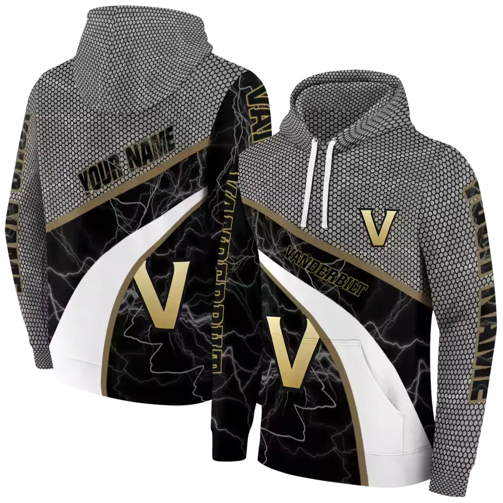custom vanderbilt commodores hexagonal mesh black gray hoodie fashion forward custom vanderbilt commodores hexagonal mesh black gray hoodie fashion forward