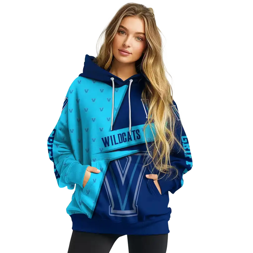 custom villanova wildcats abstract shape navy hoodie high quality custom villanova wildcats abstract shape navy hoodie high quality