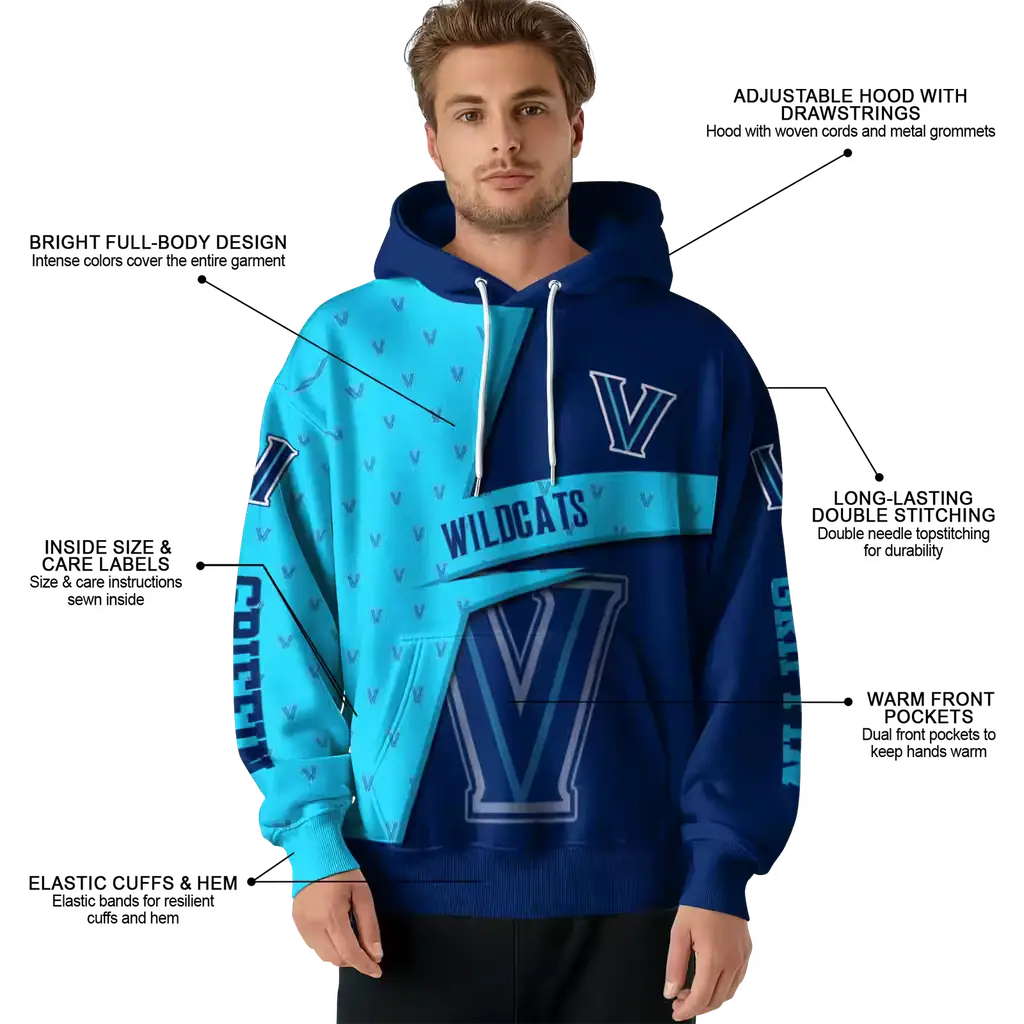 custom villanova wildcats abstract shape navy hoodie latest model custom villanova wildcats abstract shape navy hoodie latest model