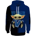 custom villanova wildcats baby yoda navy black hoodie best selling