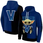 custom villanova wildcats baby yoda navy black hoodie best selling