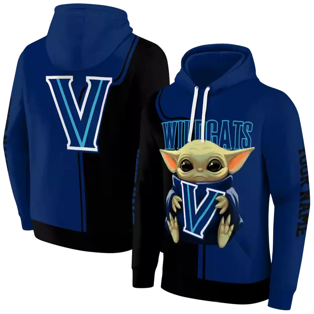 custom villanova wildcats baby yoda navy black hoodie fashion forward custom villanova wildcats baby yoda navy black hoodie fashion forward
