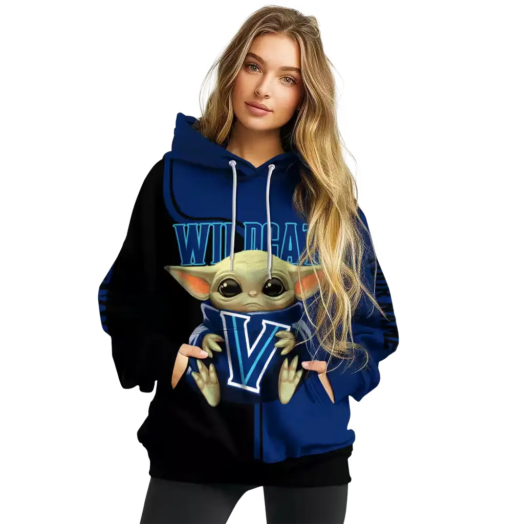 custom villanova wildcats baby yoda navy black hoodie high quality custom villanova wildcats baby yoda navy black hoodie high quality