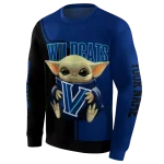 custom villanova wildcats baby yoda navy black hoodie best selling