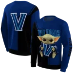 custom villanova wildcats baby yoda navy black hoodie best selling