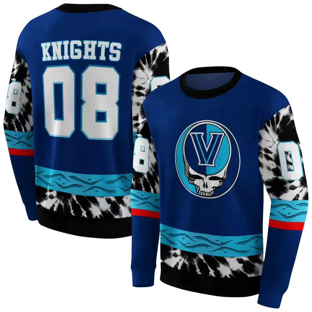 custom villanova wildcats grateful vibes navy hoodie premium grade custom villanova wildcats grateful vibes navy hoodie premium grade