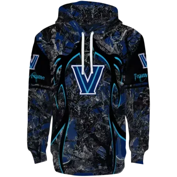 custom villanova wildcats hunting theme navy black hoodie best selling