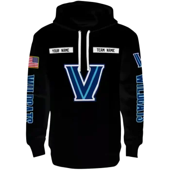 custom villanova wildcats punisher skull black hoodie best selling