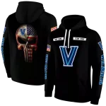 custom villanova wildcats punisher skull black hoodie best selling