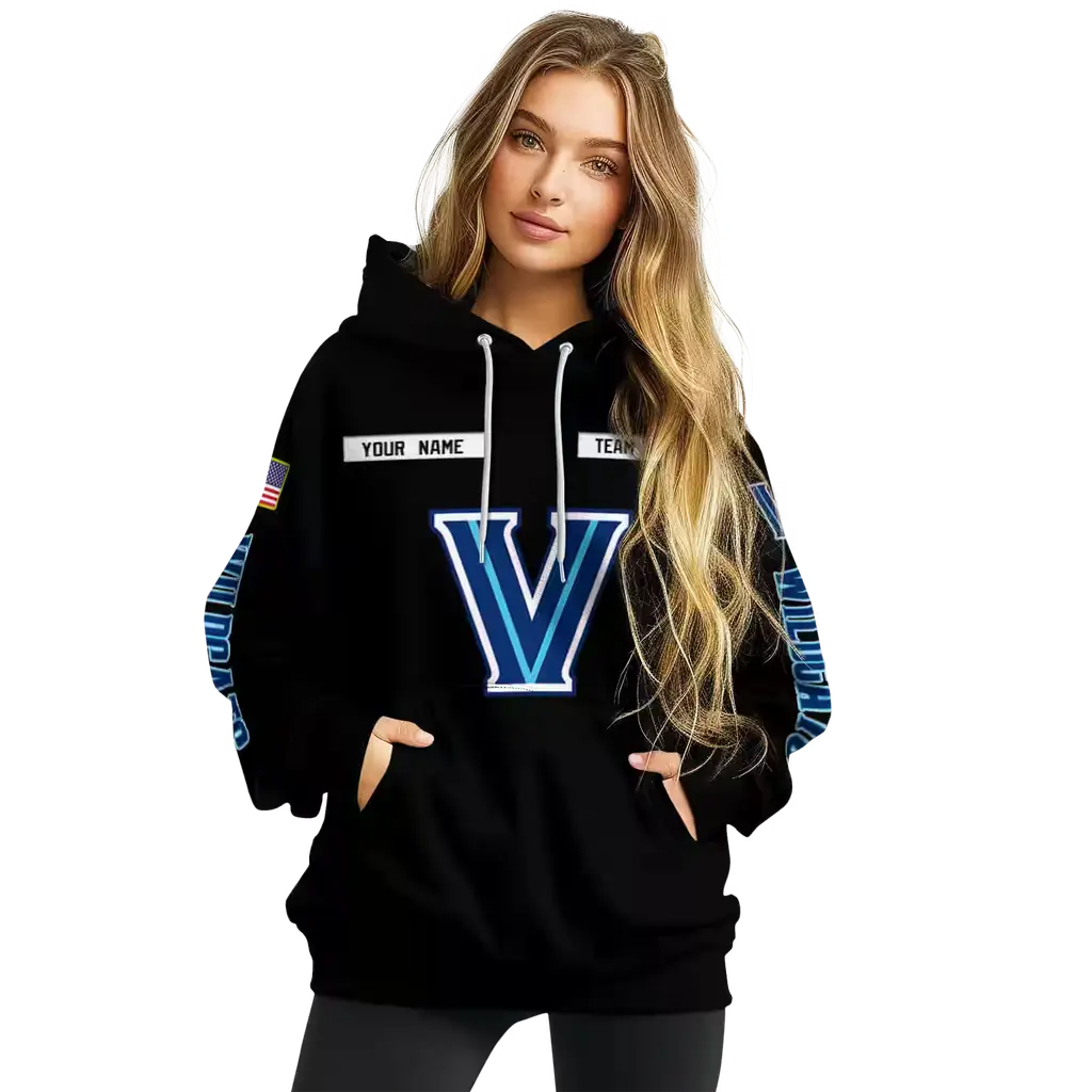 custom villanova wildcats punisher skull black hoodie high quality custom villanova wildcats punisher skull black hoodie high quality