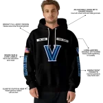 custom villanova wildcats punisher skull black hoodie best selling