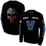 custom villanova wildcats punisher skull black hoodie best selling