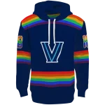 custom villanova wildcats rainbow stripes navy hoodie best selling