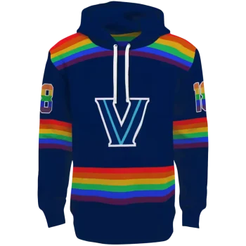 custom villanova wildcats rainbow stripes navy hoodie best selling
