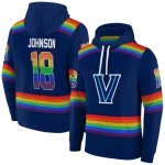 custom villanova wildcats rainbow stripes navy hoodie best selling