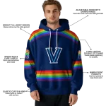 custom villanova wildcats rainbow stripes navy hoodie best selling