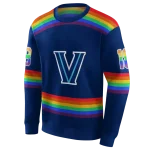 custom villanova wildcats rainbow stripes navy hoodie best selling