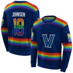 custom villanova wildcats rainbow stripes navy hoodie best selling