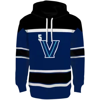 custom villanova wildcats striped pattern navy hoodie best selling
