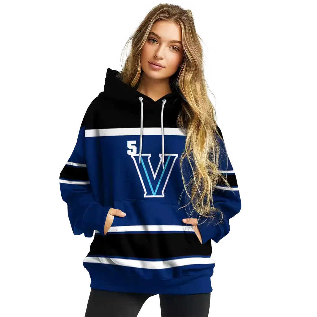 custom villanova wildcats striped pattern navy hoodie high quality custom villanova wildcats striped pattern navy hoodie high quality