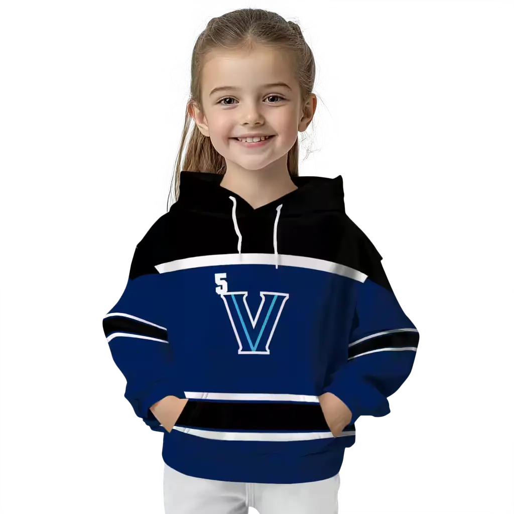 custom villanova wildcats striped pattern navy hoodie top rated custom villanova wildcats striped pattern navy hoodie top rated