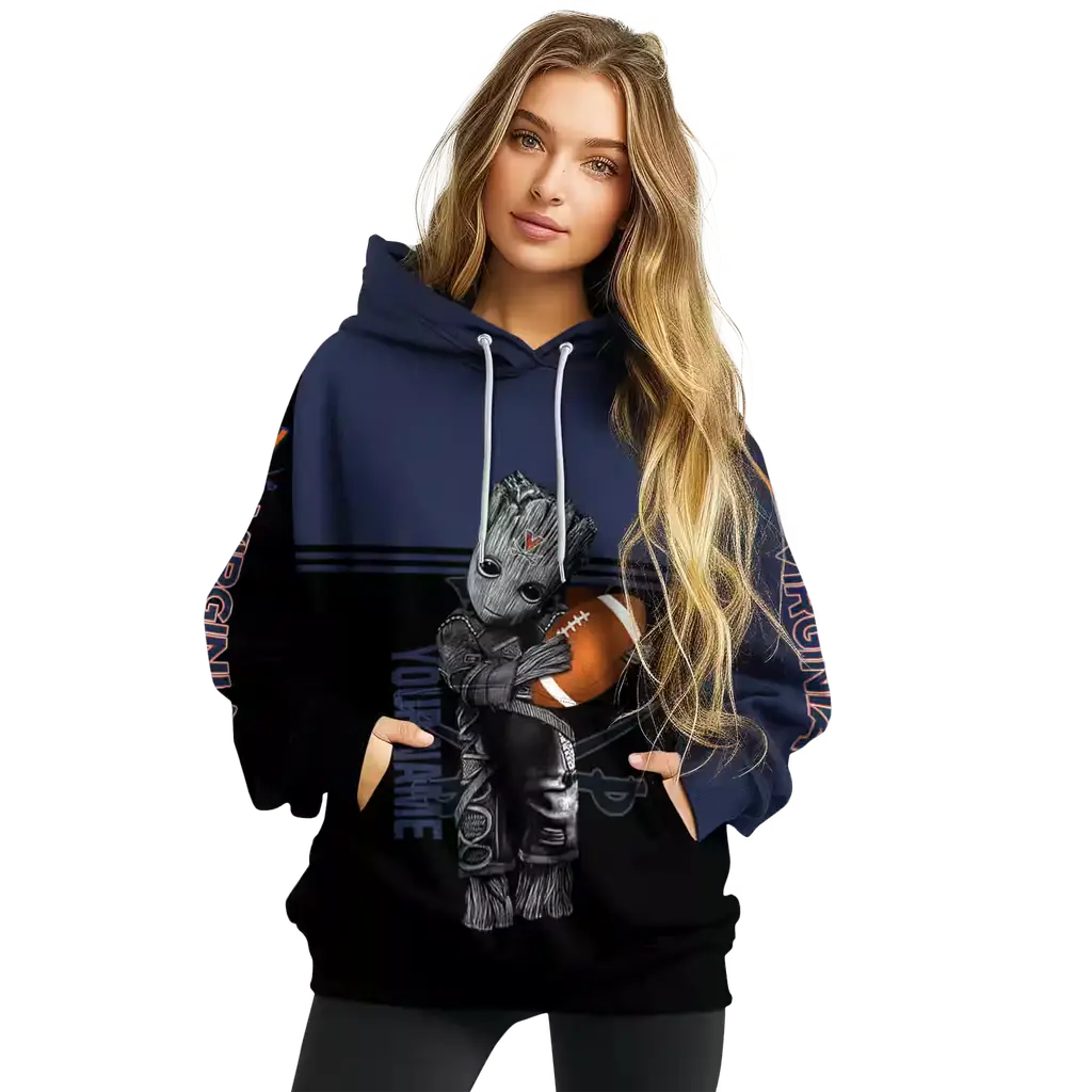 custom virginia cavaliers baby groot blue black hoodie high quality custom virginia cavaliers baby groot blue black hoodie high quality