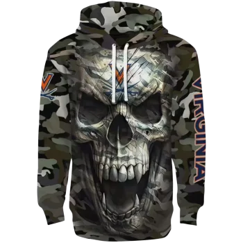 custom virginia cavaliers camo skull hoodie best selling