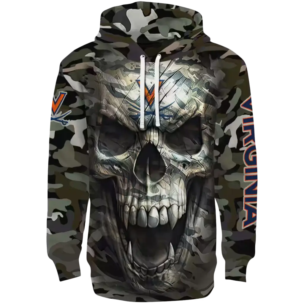 custom virginia cavaliers camo skull hoodie best selling custom virginia cavaliers camo skull hoodie best selling